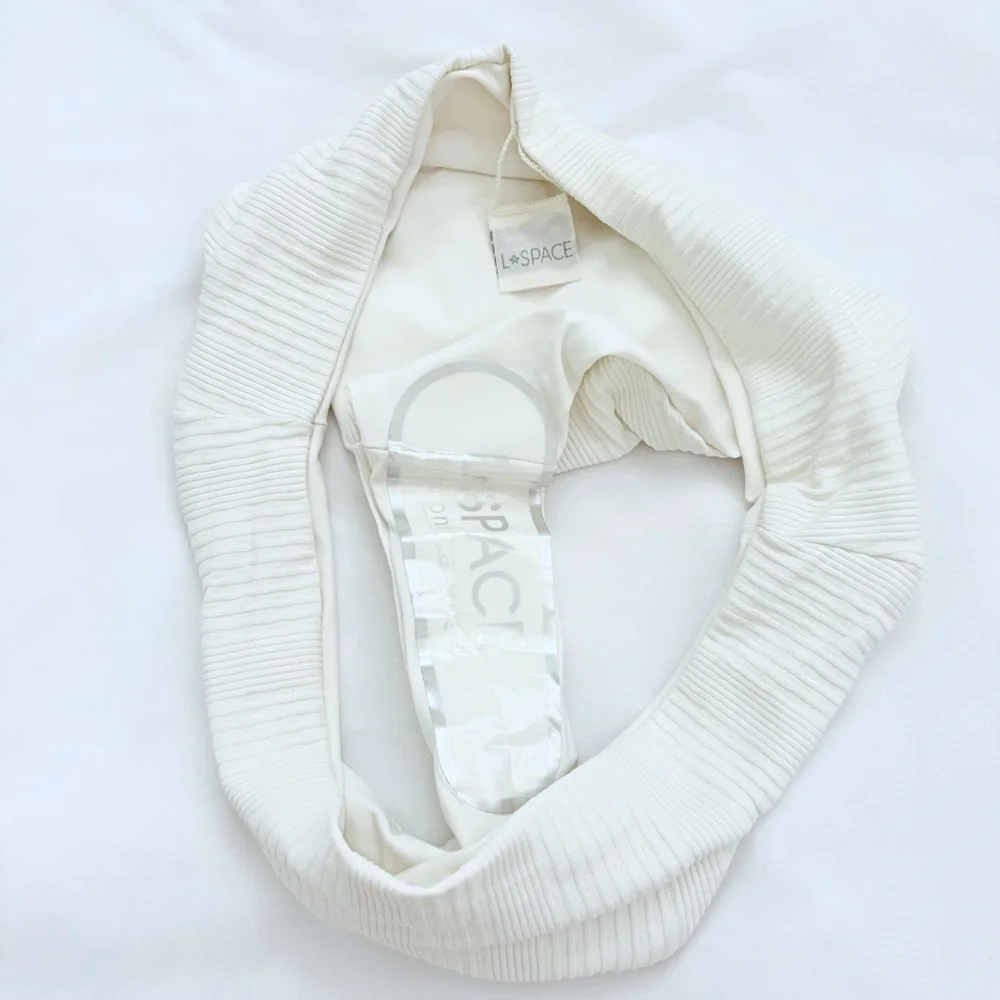 NWOT L*Space white ribbed Veronica bikini bottoms S